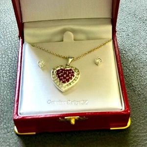 Genuine Ruby & CZ set